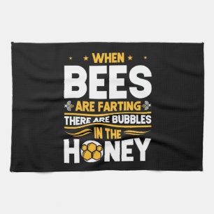 Imker-Geschenk Wenn Bienen furzen Geschirrtuch