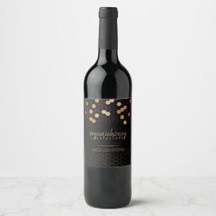 Imker-Honigflasche-Bienenwachskerze Gold Honigwabe Weinetikett