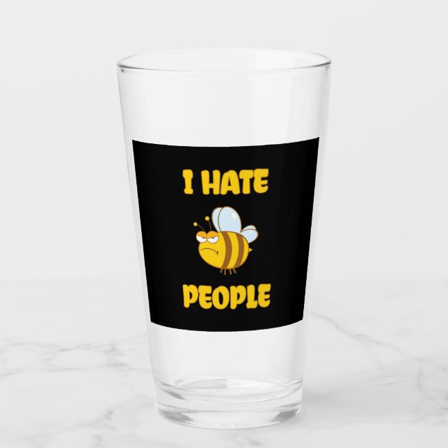 Imker Ich hasse Leute Glas (Vorderseite)
