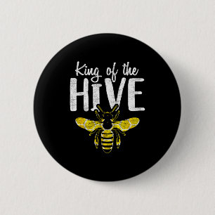 Imker König Des Bienenstocks Lustiges Bienenflüste Button