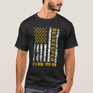 Imker Männer Frauen US-Flagge Honigbiene Imkerei B T-Shirt