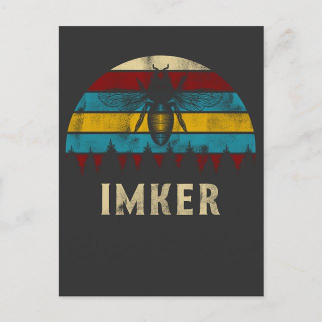 Imker Retro Biene insektiert Natur Design Postkarte (Vorderseite)