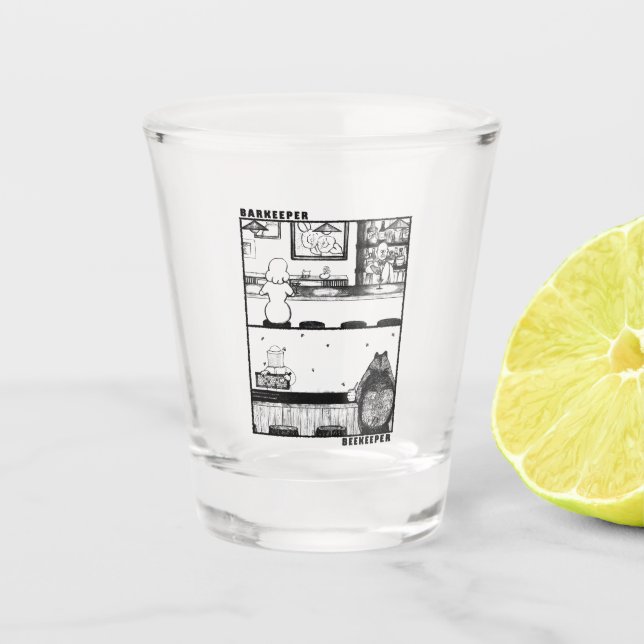 Imker und Imker Schnapsglas (Vorderseite)