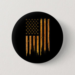 Imkerei Amerikanische Flagge Honigwabe Honig Biene Button