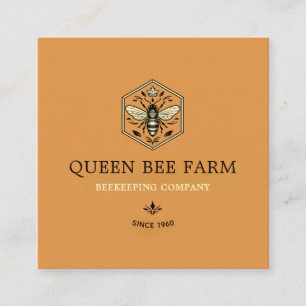Imkerei Bienenstock Honig Logo Design Quadratische Visitenkarte
