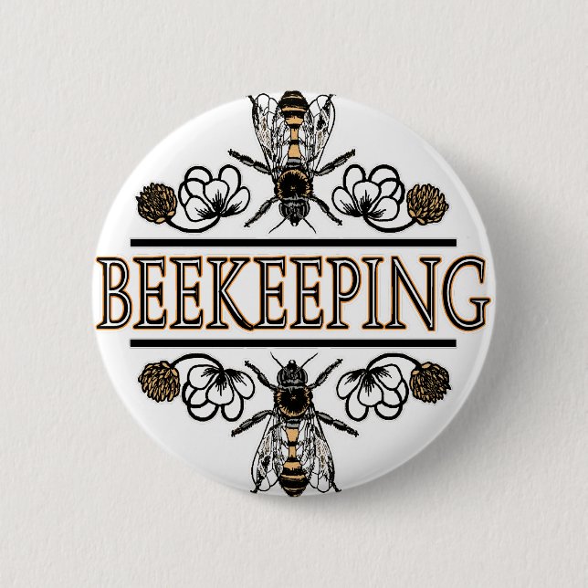 Imkerei mit Arbeitskraftbienen Button (Vorderseite)