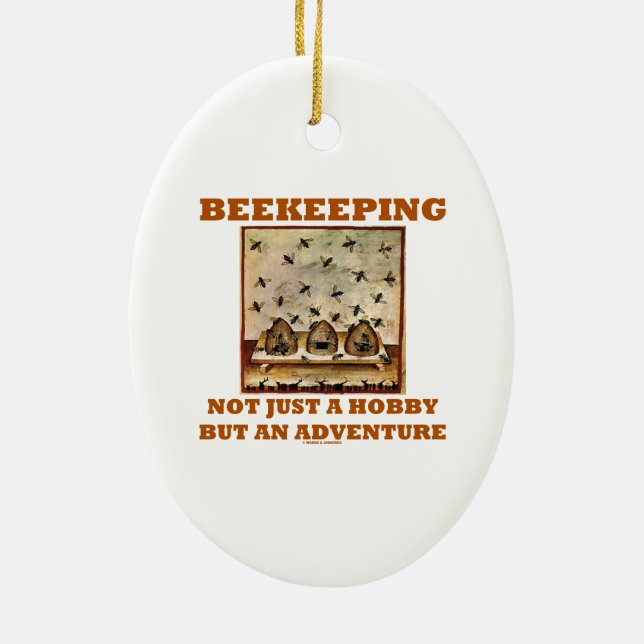 Imkerei nicht gerade ein Hobby aber ein Abenteuer Keramik Ornament (Hinten)
