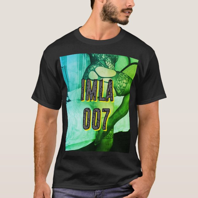 IMLA 007u T-shirt noir avec néon vert (Devant)