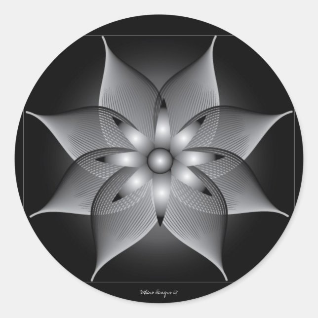 IMLeno-Blume Runder Aufkleber (Vorderseite)