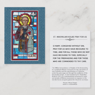 Immaculata Miliz St. Maximilian Kolbe heilige Visitenkarte
