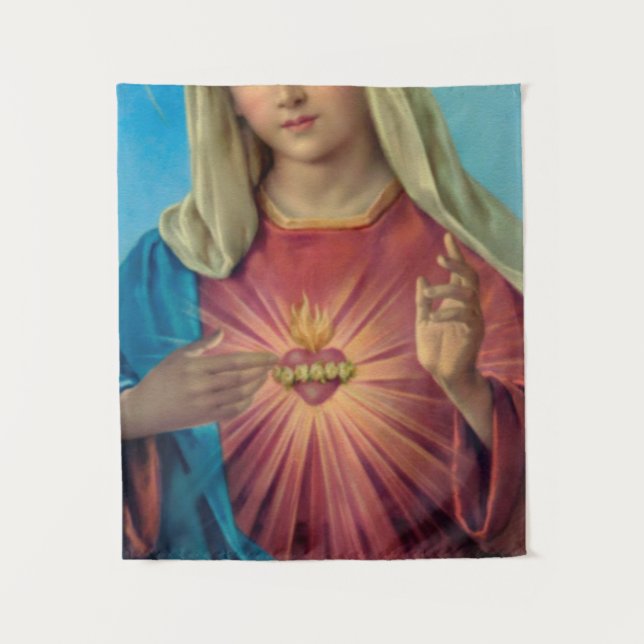 Immaculate Heart Of Mary Wandteppich (Vorderseite)