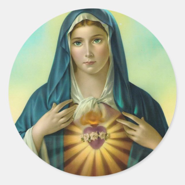 Immaculé Coeur de Marie Sticker rond 1 (Devant)