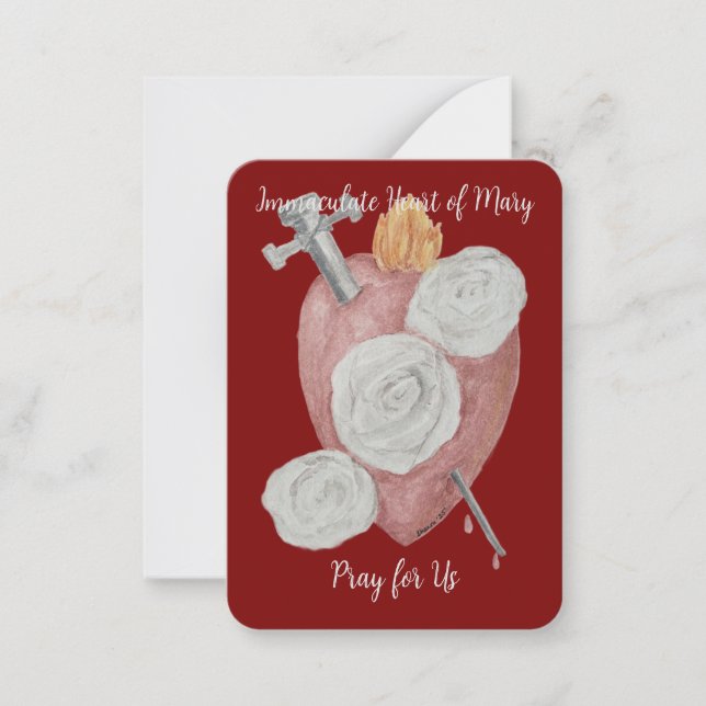 Immakuläres Herz von Mary Heilige Karte - Set von  (Vorderseite)