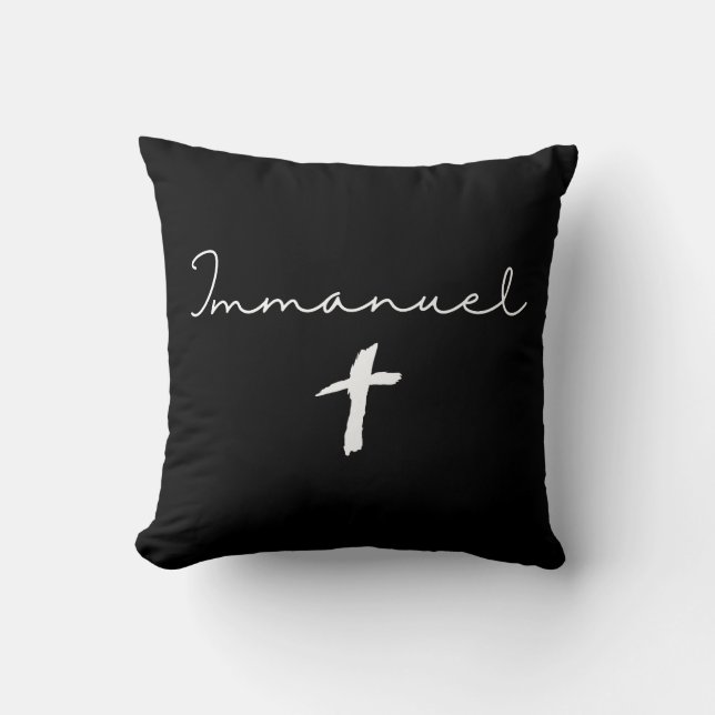 Immanuel Christmas Script with Cross Kissen (Vorderseite)
