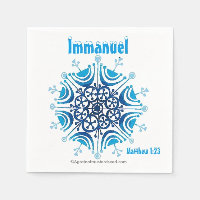 Immanuel Gott mit uns Weihnachten Serviette (Vorderseite)