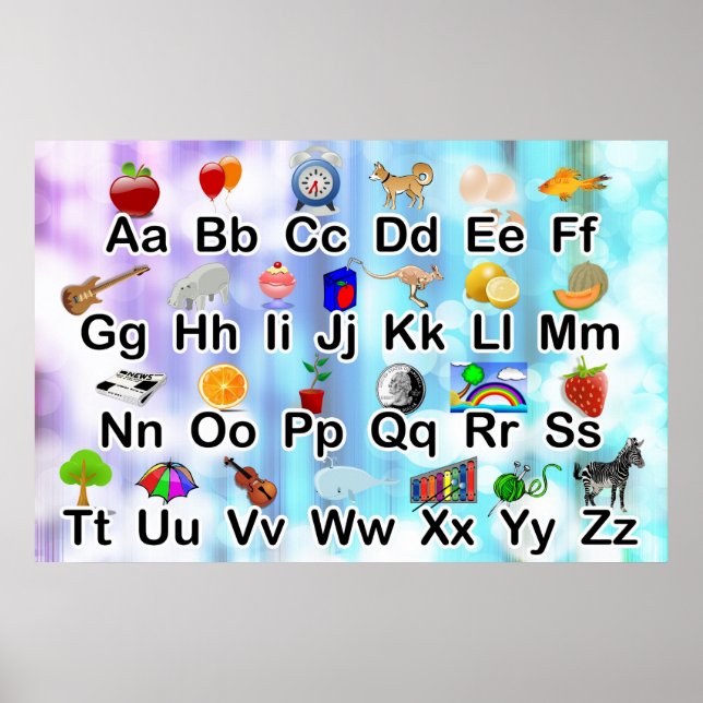 Immense affiche ABC Alphabet avec graphisme élémen (Devant)