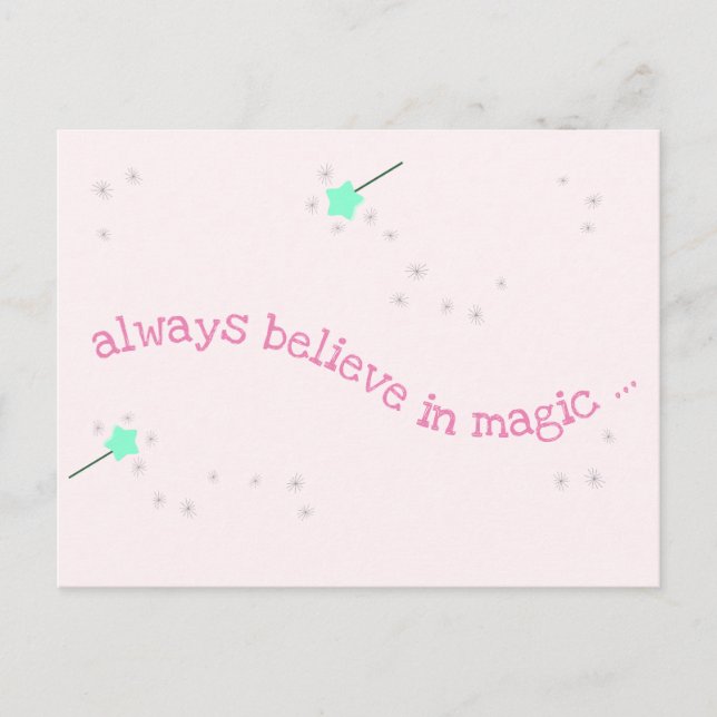 Immer an die Magie glauben - Zauberfairy Wand Postkarte (Vorderseite)