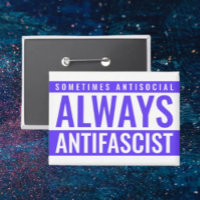 Immer antifaschistische Schaltfläche - Blue Bold-A