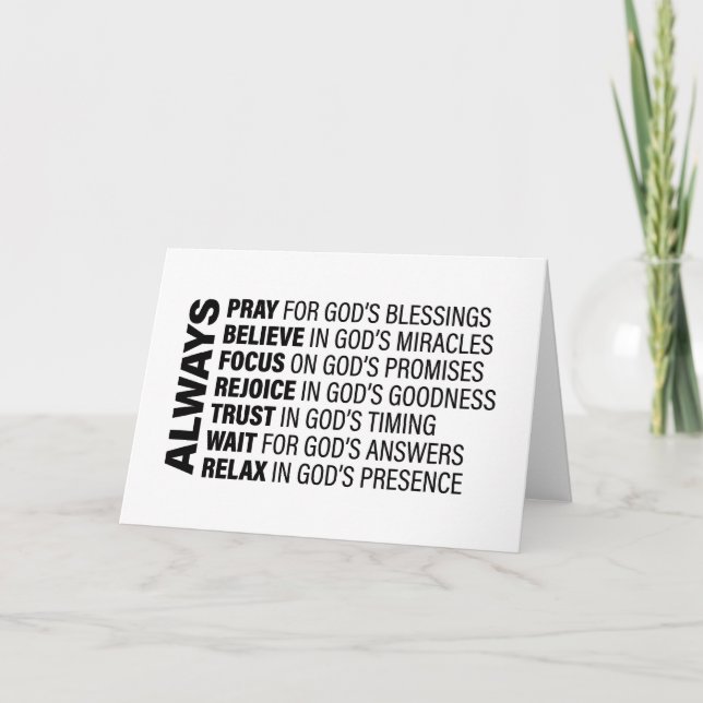 Immer ästhetische Christliche Zitate Gottes Kunstw Karte (Vorderseite)