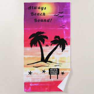 Immer Beach Bound Lila Red B Strandtuch