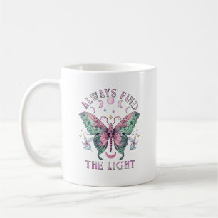 Immer das Licht finden Schöne farbenfrohe Schmette Kaffeetasse