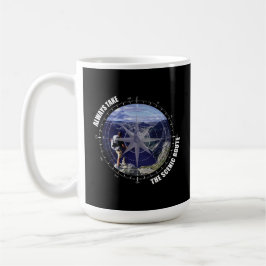 Immer die landschaftlich reizvolle Route wählen Ab Kaffeetasse