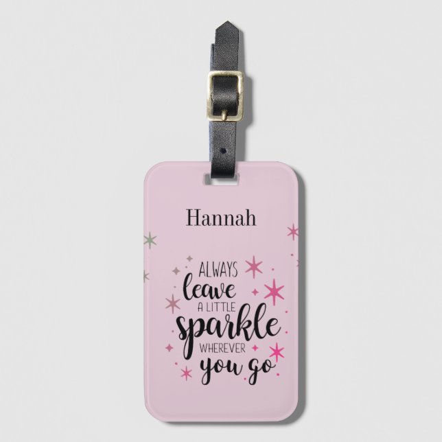 Immer ein wenig sparkle Personalisiert Verlassen Gepäckanhänger (Vorderseite Vertikal)