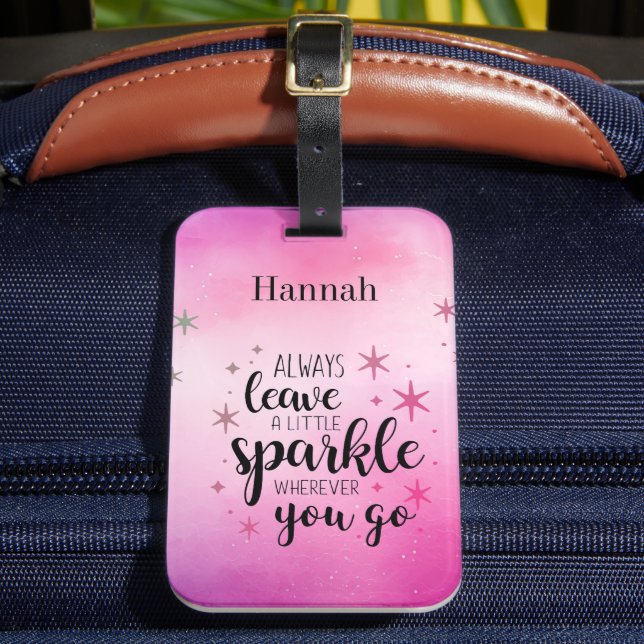 Immer ein wenig sparkle Personalisiert Verlassen Gepäckanhänger (Vorderseite Insitu 2)