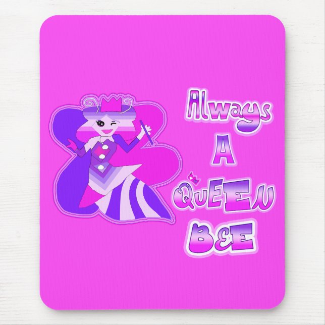 Immer eine Bienenkönigin heiß rosa Mousepad (Vorne)