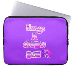 Immer eine Königin Biene lila Laptop-Hülle Laptopschutzhülle
