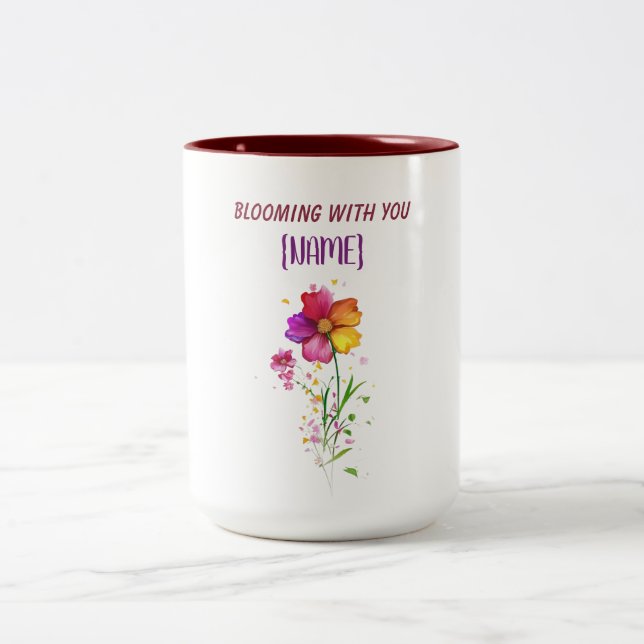 Immer gemeinsam blühend zweifarbige tasse (Mittel)
