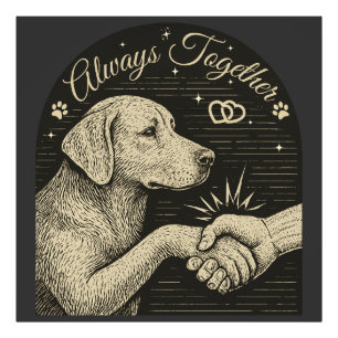 Immer gemeinsam" Vintage Hundefreundschaft Fotodruck