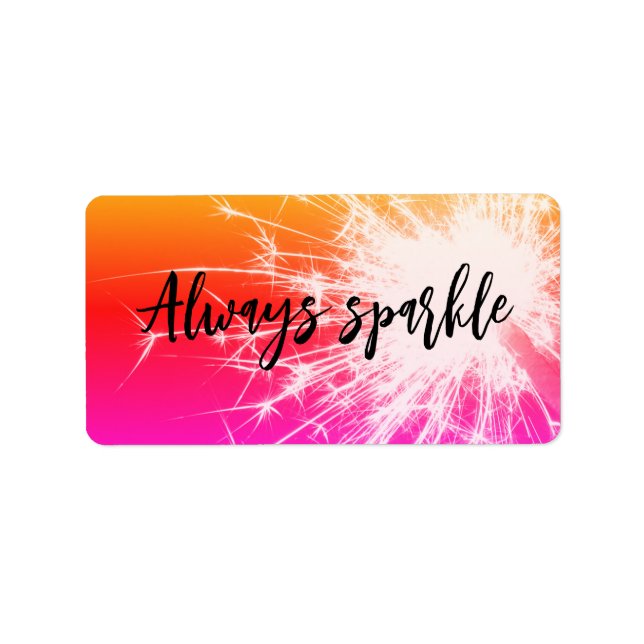 Immer glatter Firework-Sticker - Rosa Orange Adressaufkleber (Vorne)