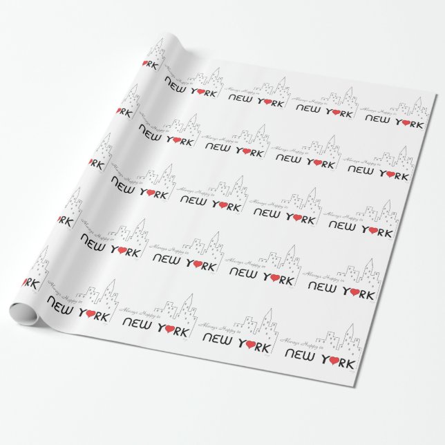 Immer glücklich in New York Geschenkpapier (Ungerollt)