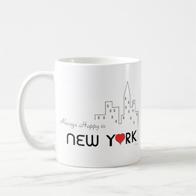 Immer glücklich in New York Kaffeetasse (Links)