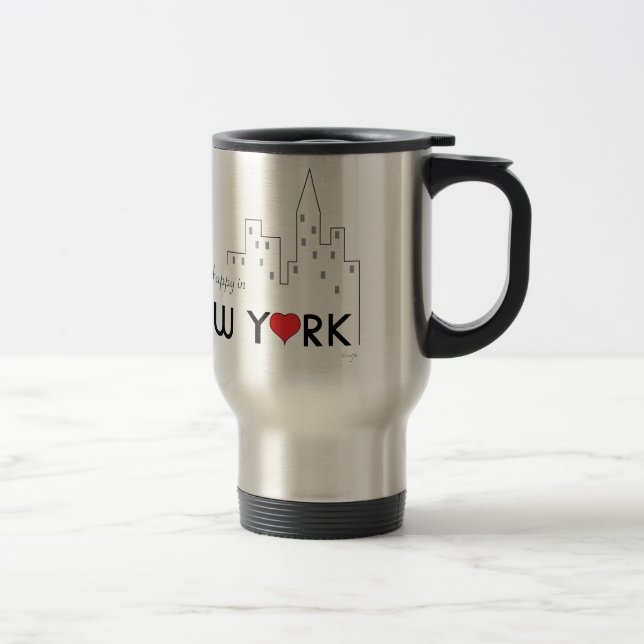 Immer glücklich in New York Reisebecher (Rechts)