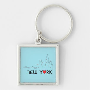 Immer glücklich in New York Schlüsselanhänger