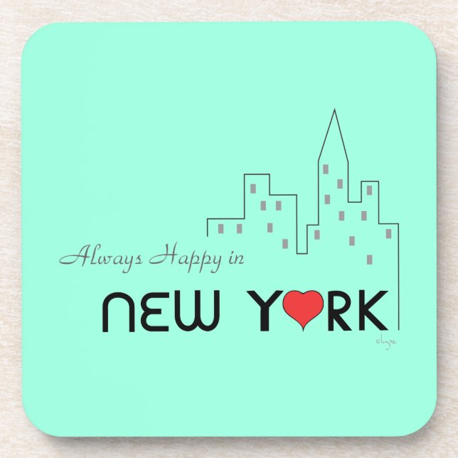 Immer glücklich in New York Untersetzer (Vorderseite)