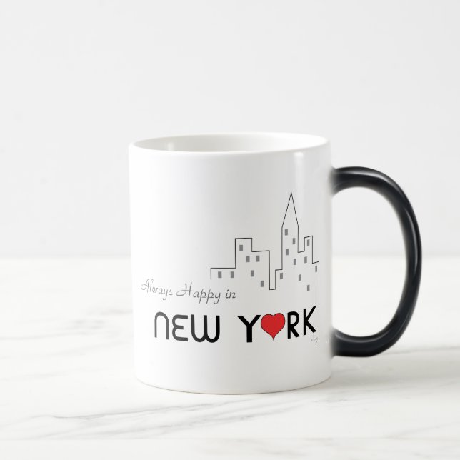 Immer glücklich in New York Verwandlungstasse (Rechts)