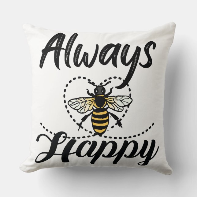 immer glücklich sein kissen (Vorderseite)