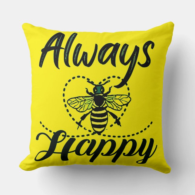 immer glücklich sein kissen (Vorderseite)