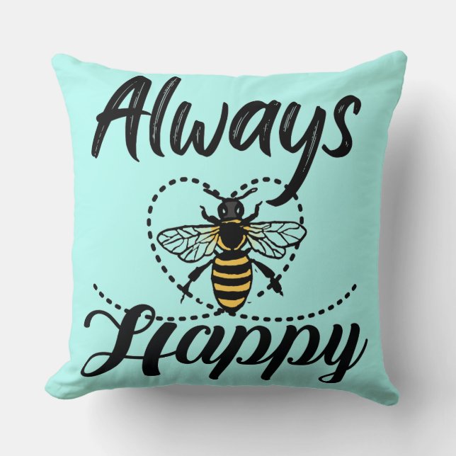 immer glücklich sein kissen (Vorderseite)