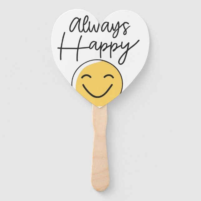 "Immer Glücklich" Smiley Gesicht Handfächer - Spaß (Vorderseite)