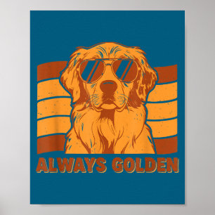 Immer goldener Retro-Stil Golden Retriever Hund Al Poster