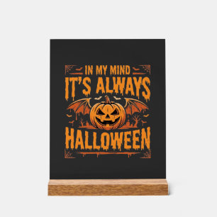 Immer Halloween-Kürbis-Fledermaus-Vektordesign_1 Acrylschild