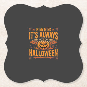 Immer Halloween-Kürbis-Fledermaus-Vektordesign_1 Untersetzer