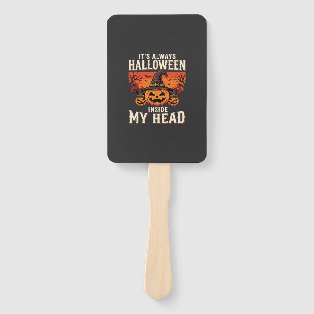 Immer Halloween-Kürbis-Hexen-Design_1 Fächer (Vorderseite)