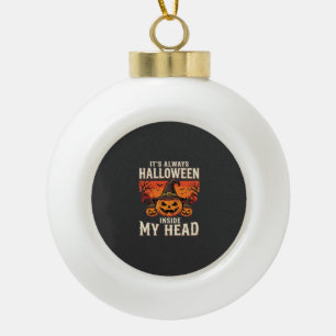 Immer Halloween-Kürbis-Hexen-Design_1 Keramik Kugel-Ornament