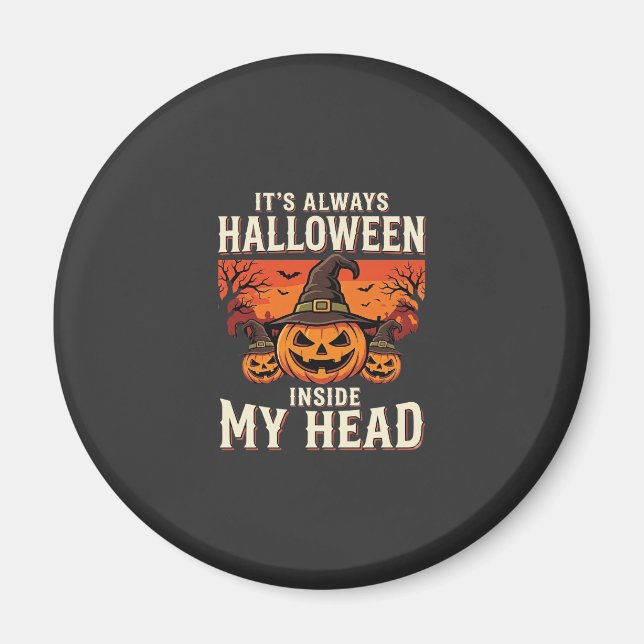 Immer Halloween-Kürbis-Hexen-Design_1 Magnet (Vorne)