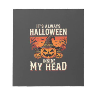 Immer Halloween-Kürbis-Hexen-Design_1 Notizblock